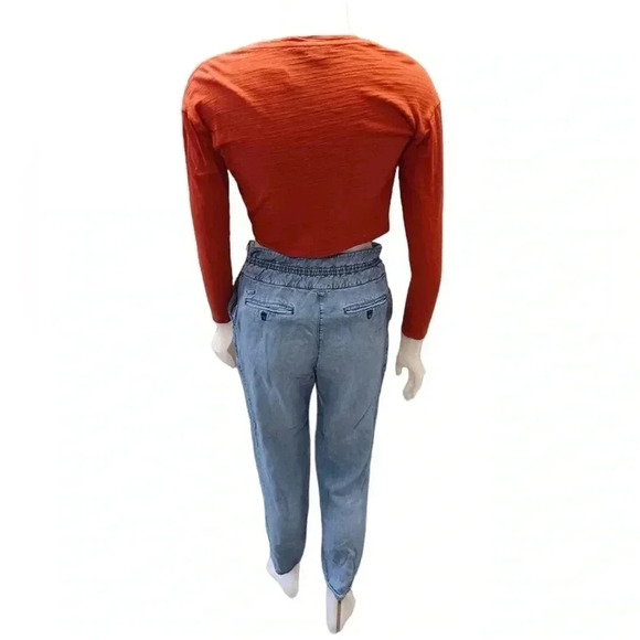 Wilfred Aritzia Lightweight Light Wash Paper Bag Waist Pants Size 4 - Picture 4 of 13